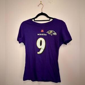 Baltimore Ravens Kicker Justin Tucker Women's Fitted T-Shirt Large NFL